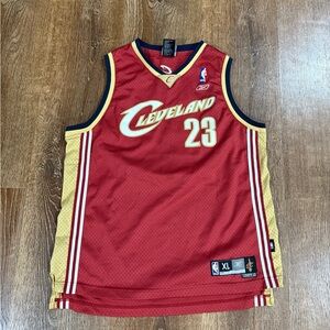 Reebok Red and Gold Cleveland Cavaliers Jersey